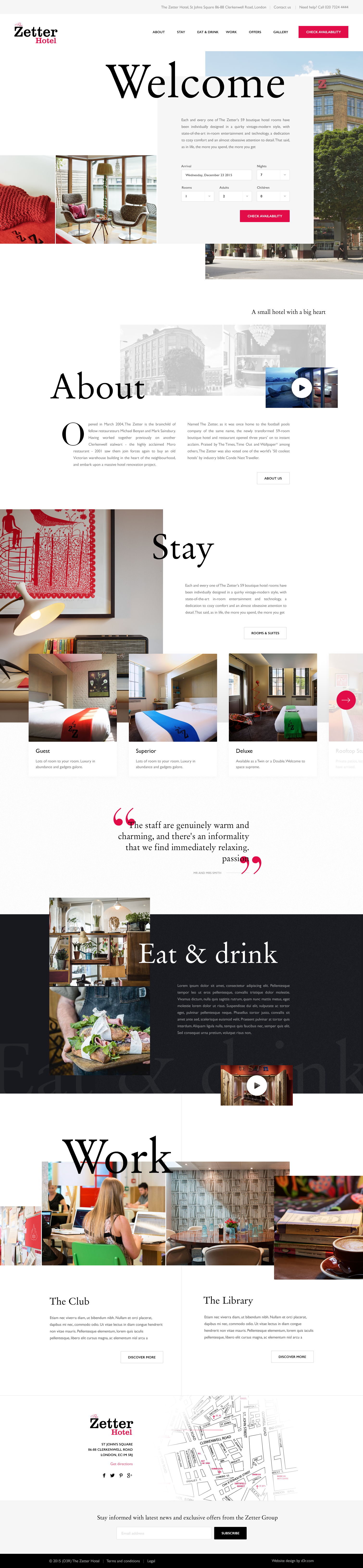 The Zetter Hotel - Homepage pitch